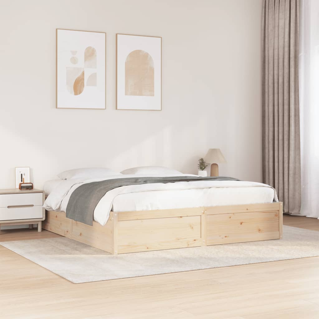 Cadre de lit sans matelas 180x200 cm bois massif de pin