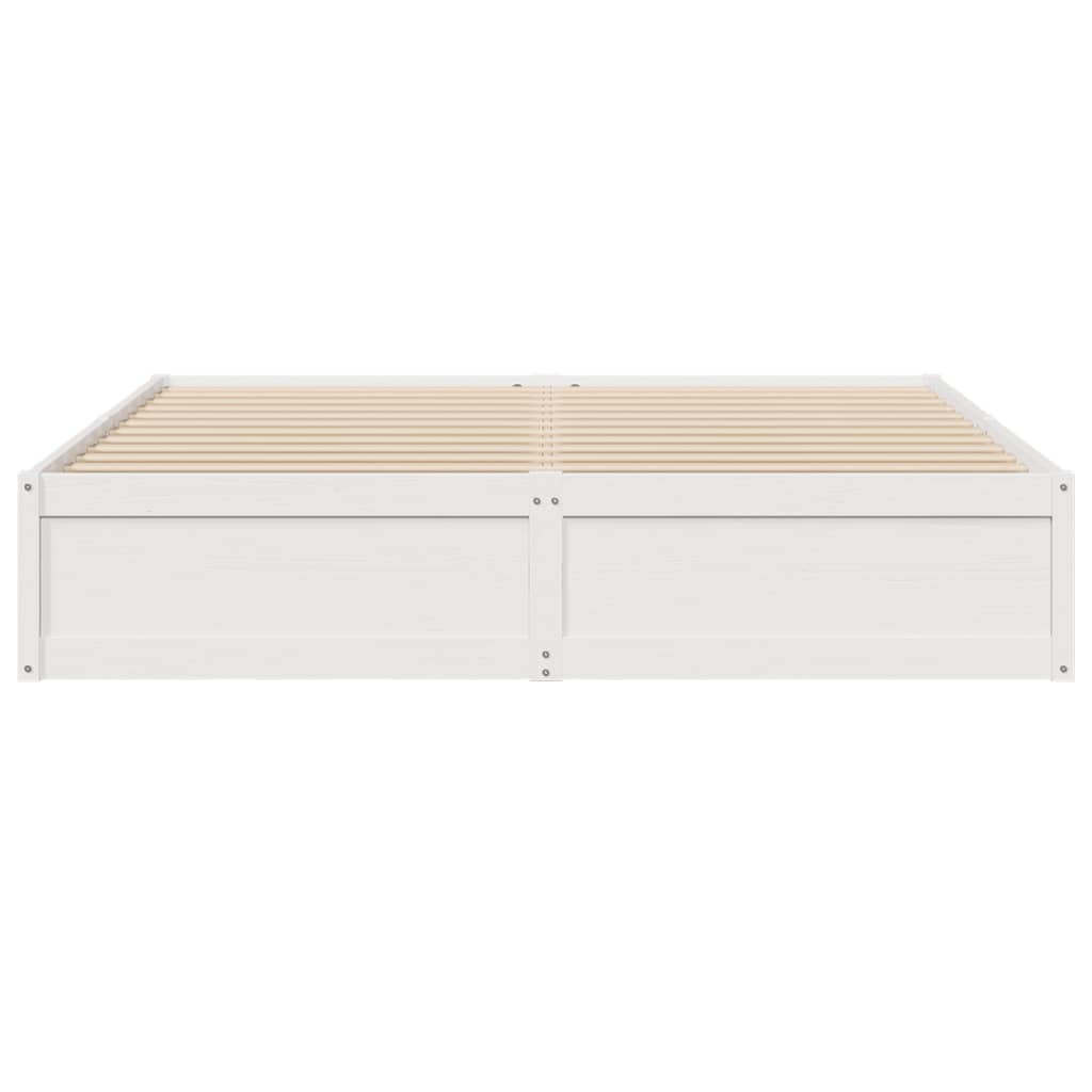 Cadre de lit sans matelas blanc 180x200 cm bois massif de pin