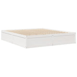 Bed frame without mattress white 180x200 cm solid pine wood