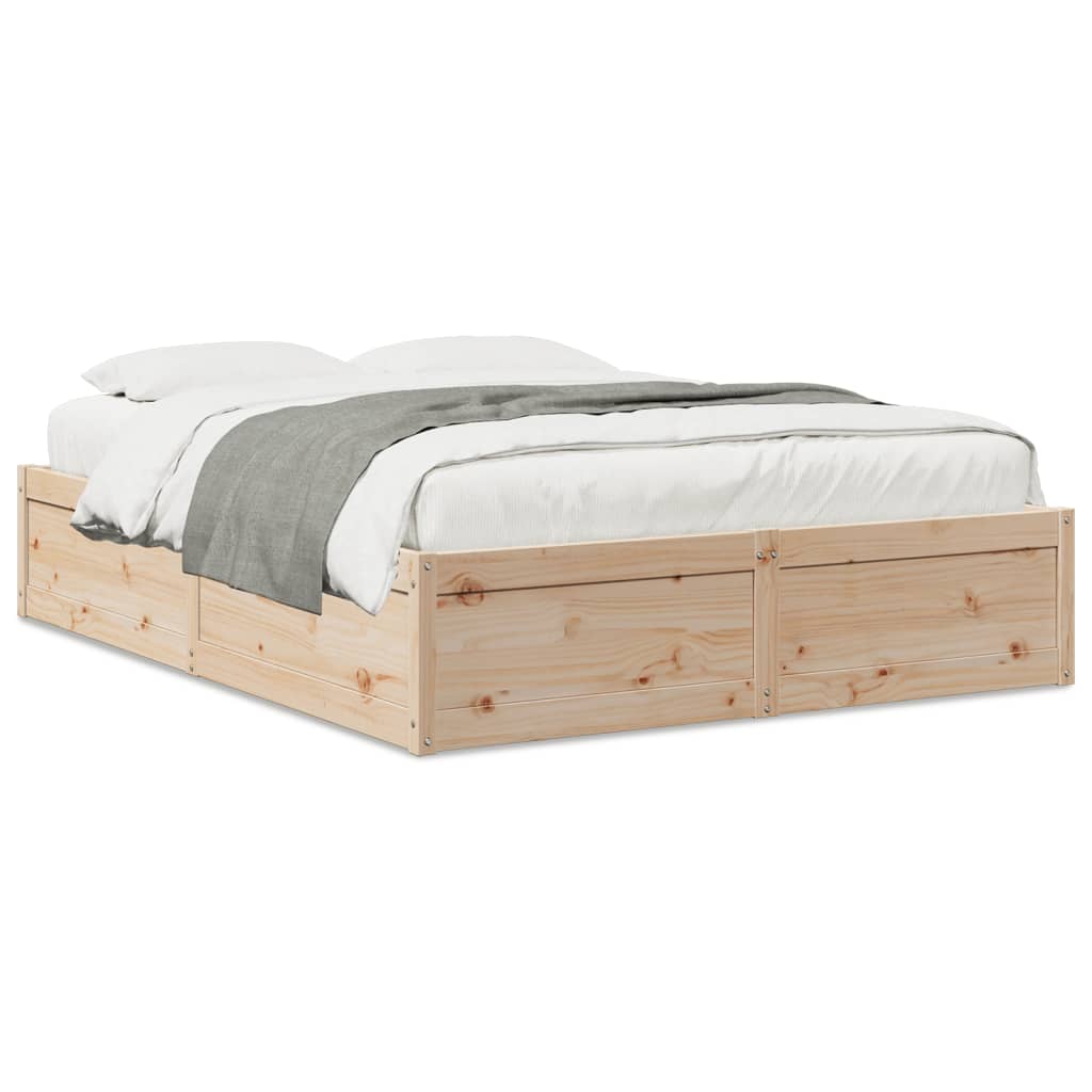 Cadre de lit sans matelas 160x200 cm bois massif de pin