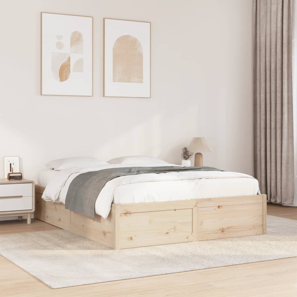 Cadre de lit sans matelas 160x200 cm bois massif de pin