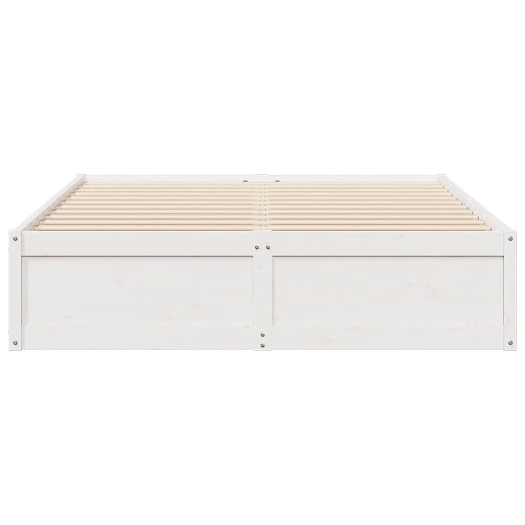 Bed frame without mattress white 160x200 cm solid pine wood