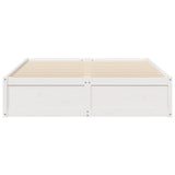 Cadre de lit sans matelas blanc 160x200 cm bois de pin massif