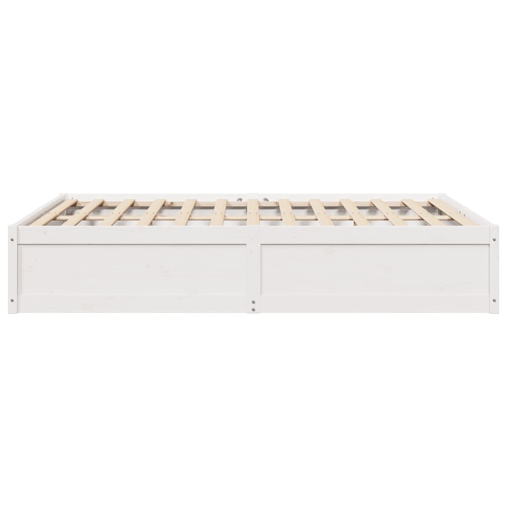 Bed frame without mattress white 160x200 cm solid pine wood