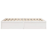 Cadre de lit sans matelas blanc 160x200 cm bois de pin massif