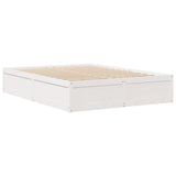 Cadre de lit sans matelas blanc 160x200 cm bois de pin massif