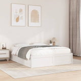 Bed frame without mattress white 160x200 cm solid pine wood