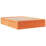 Cadre de lit sans matelas cire marron 160x200cm bois pin massif