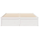 Cadre de lit sans matelas blanc 150x200 cm bois de pin massif