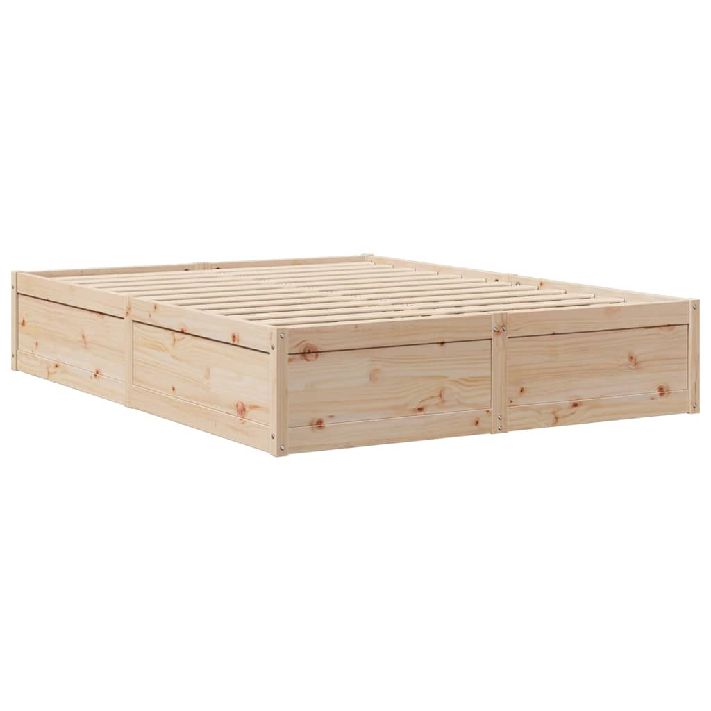 Cadre de lit sans matelas 140x200 cm bois massif de pin