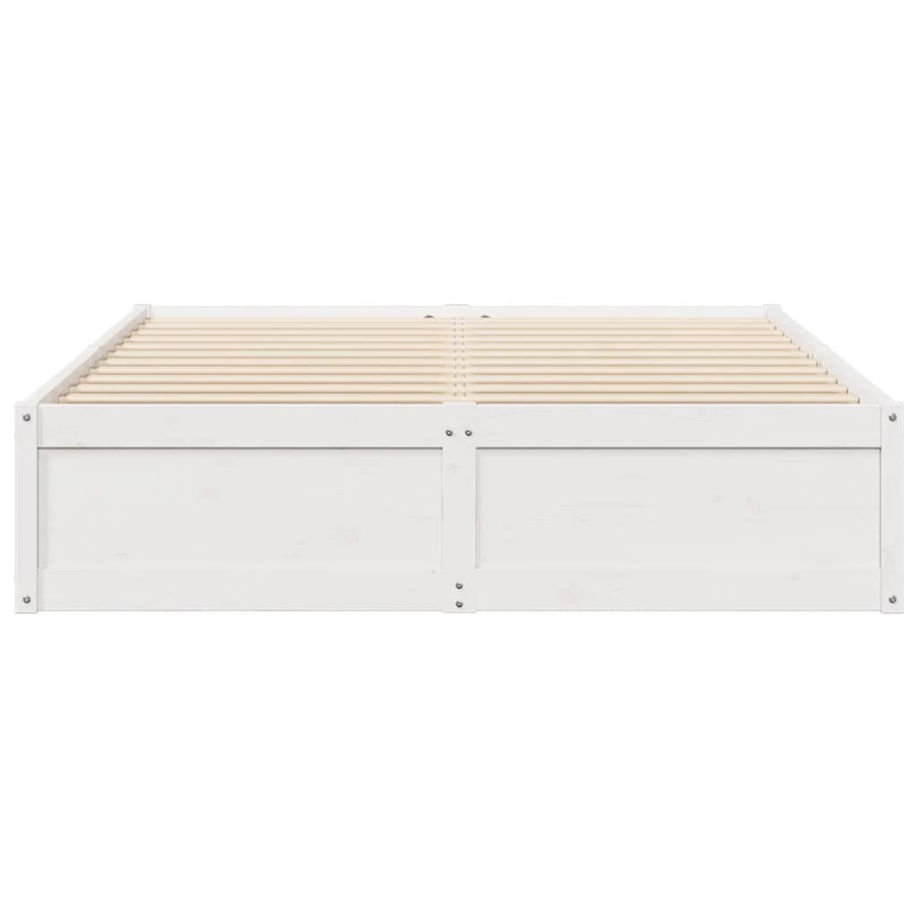 Cadre de lit sans matelas blanc 140x200 cm bois de pin massif