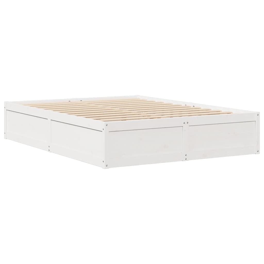 Cadre de lit sans matelas blanc 140x200 cm bois de pin massif