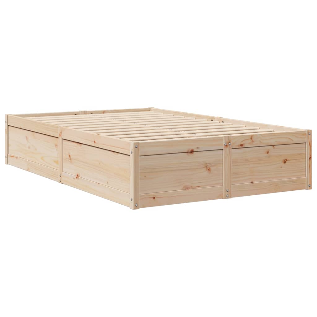 Bed frame without mattress 120x200 cm solid pine wood