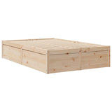 Bed frame without mattress 120x200 cm solid pine wood