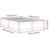 Cadre de lit sans matelas 120x200 cm bois de pin massif