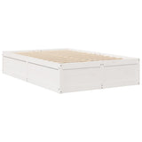 Cadre de lit sans matelas blanc 120x200 cm bois de pin massif