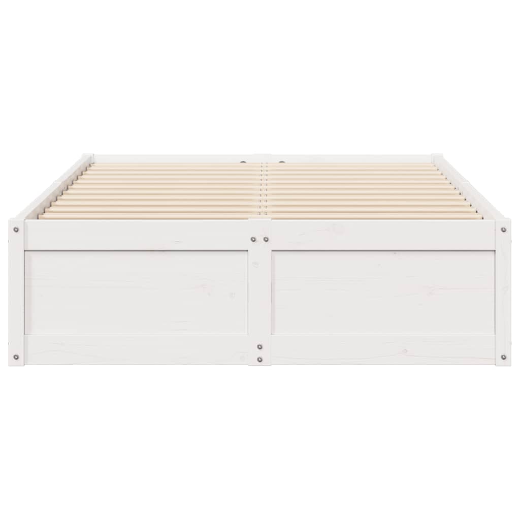 Cadre de lit sans matelas blanc 120x200 cm bois de pin massif