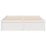 Cadre de lit sans matelas blanc 140x190 cm bois de pin massif