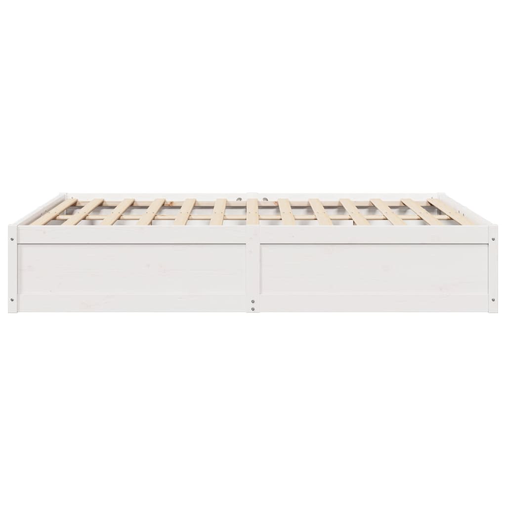 Cadre de lit sans matelas blanc 140x190 cm bois de pin massif