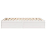 Cadre de lit sans matelas blanc 140x190 cm bois de pin massif