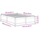 Cadre de lit sans matelas 135x190 cm bois de pin massif