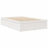 Cadre de lit sans matelas blanc 135x190 cm bois de pin massif