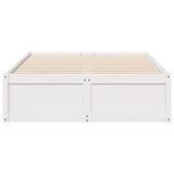 Cadre de lit sans matelas blanc 135x190 cm bois de pin massif