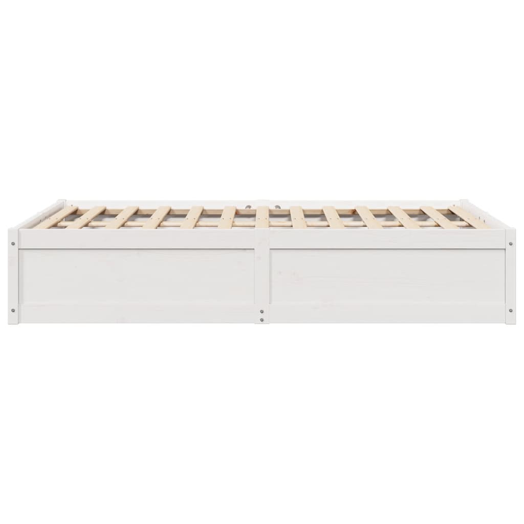 Cadre de lit sans matelas blanc 135x190 cm bois de pin massif