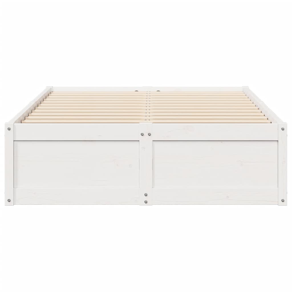 Cadre de lit sans matelas blanc 120x190 cm bois de pin massif