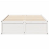 Cadre de lit sans matelas blanc 120x190 cm bois de pin massif