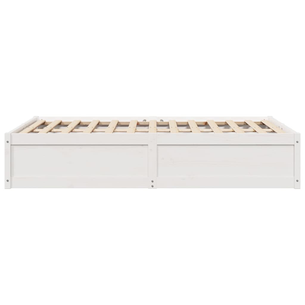 Cadre de lit sans matelas blanc 120x190 cm bois de pin massif