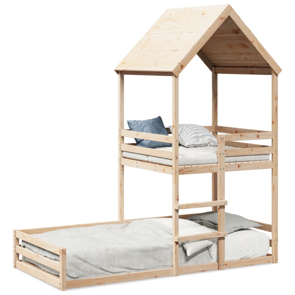 Bunk bed without mattress 90x200 cm solid pine wood