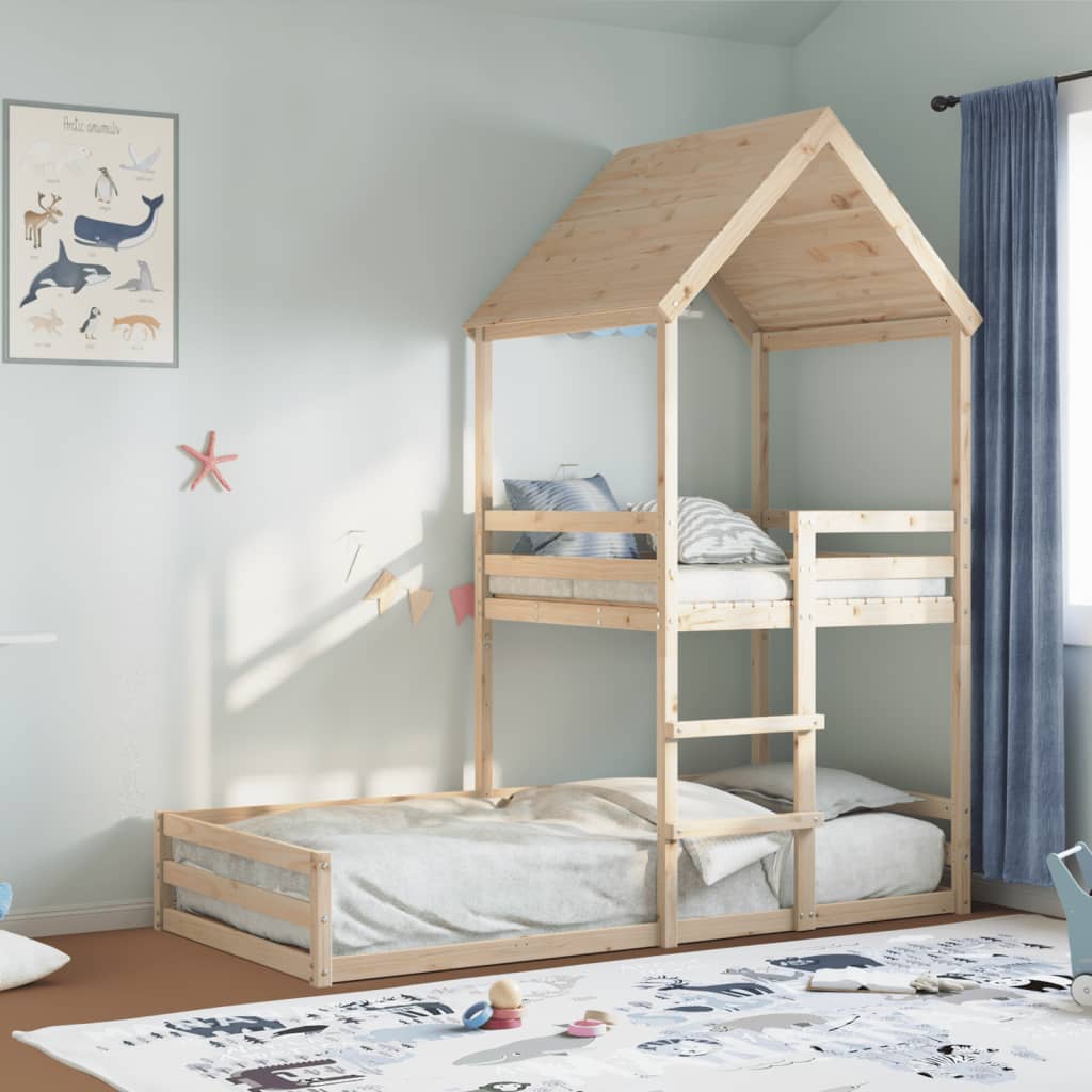 Bunk bed without mattress 90x200 cm solid pine wood