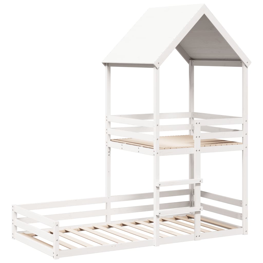 Bunk bed without mattress white 90x190 cm solid pine wood