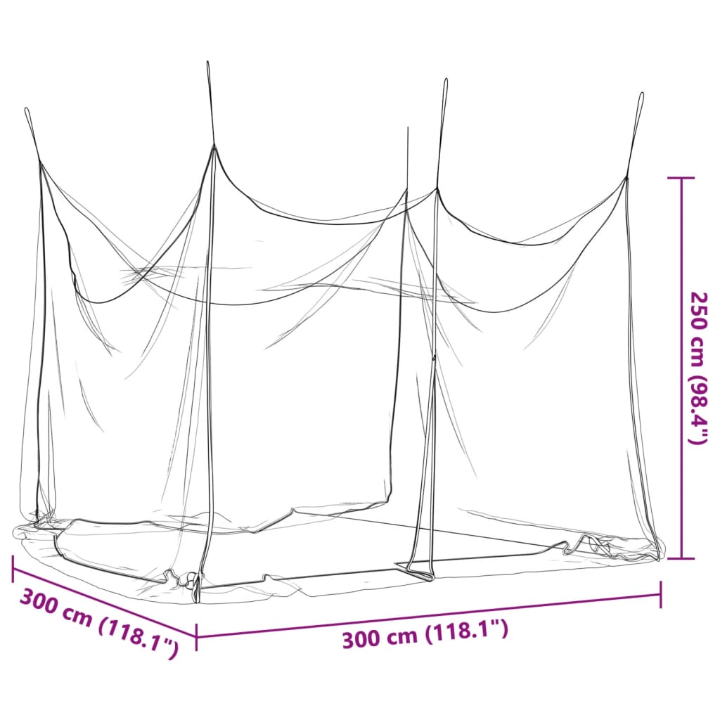 Moustiquaire pour intérieur extérieur 156 maille 300x300x250 cm