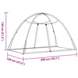 Mongolisches Moskitonetz mit Türen, 220 Mesh, weiß, 200 x 120 x 130 cm