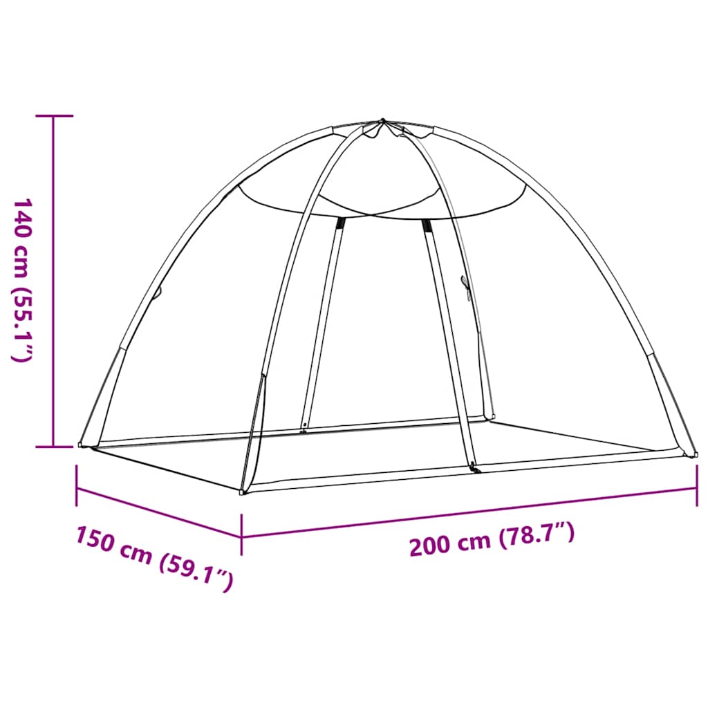 Moustiquaire mongole avec portes 220 maille blanc 200x150x140cm