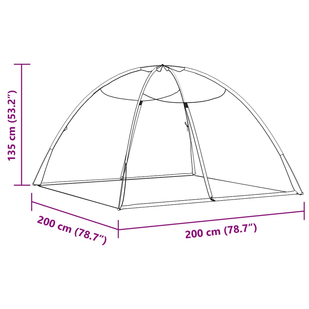 Mongolisches Moskitonetz mit Türen, 220 Mesh, weiß, 200 x 200 x 130 cm