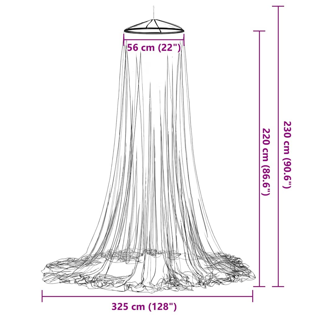 Moskitonetz für Bett 220 Mesh weiß 56x56x220 cm