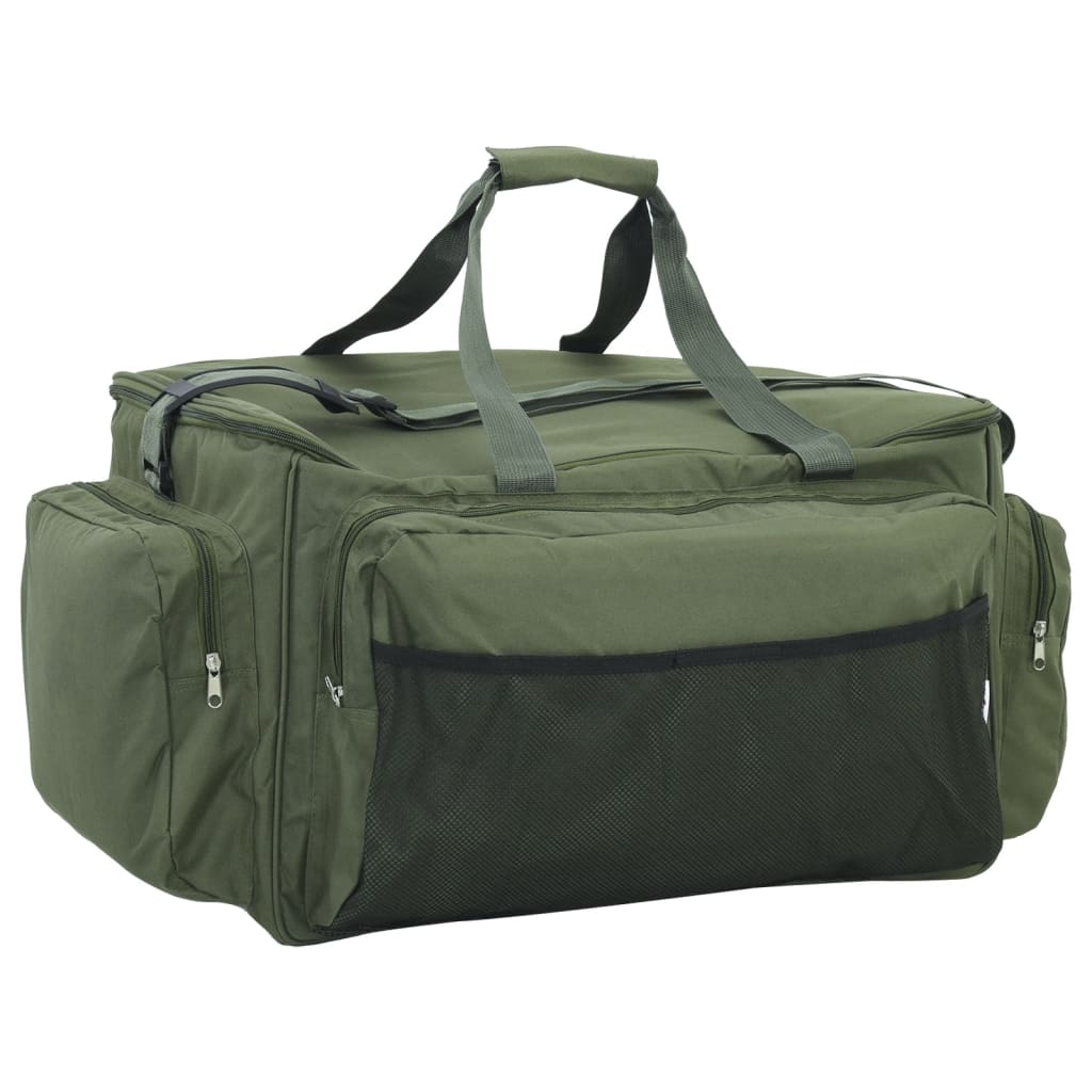 Sac de pêche imperméable vert foncé tissu oxford