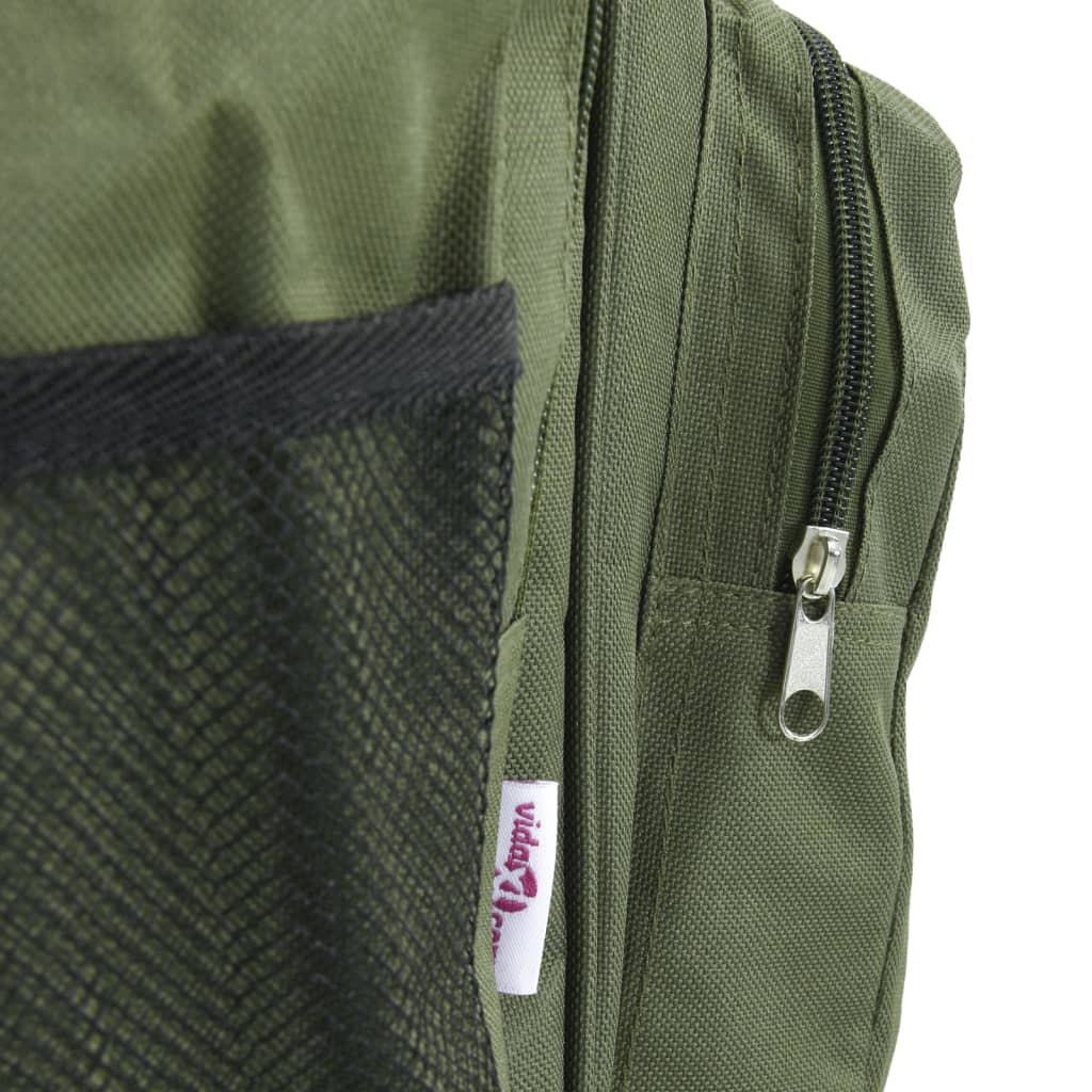 Sac de pêche imperméable vert foncé tissu oxford