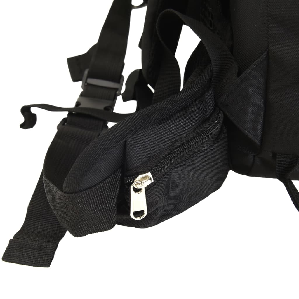 Sac à dos de randonnée noir 60 L tissu oxford