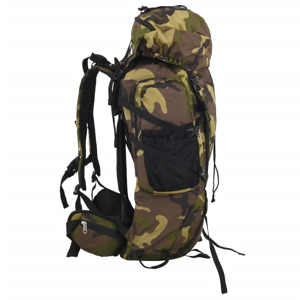 Sac à dos de randonnée vert camouflage 60 L tissu oxford