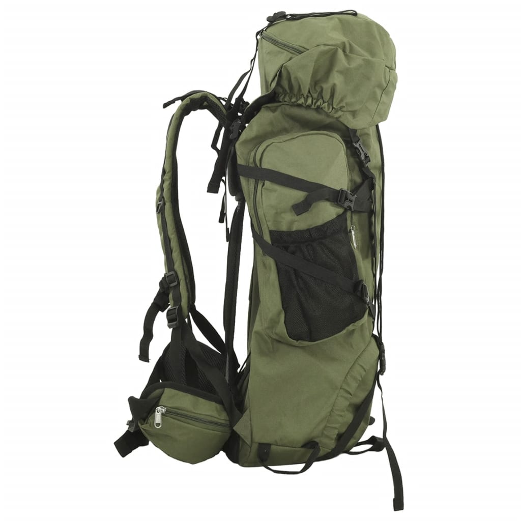 Sac à dos de randonnée vert armée 60 L tissu oxford