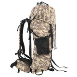 Sac à dos de randonnée marron camouflage 100 L tissu oxford