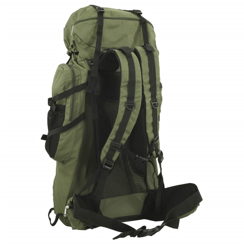 Sac à dos de randonnée vert armée 100 L tissu oxford