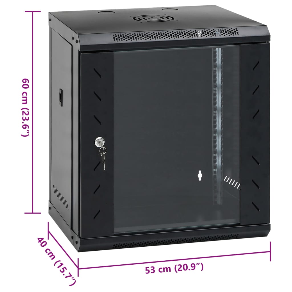 12U 19" IP20 53x40x60 cm wall-mounted network cabinet