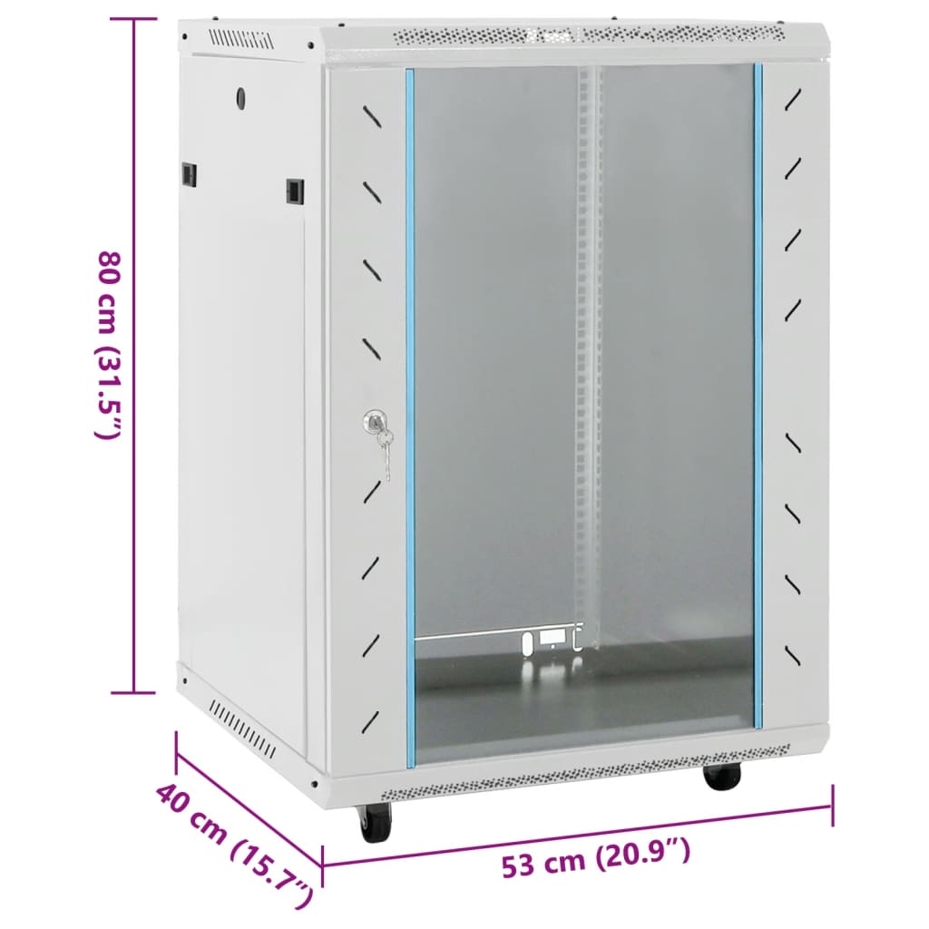 Netzwerkbox mit Drehfüßen 15HE 19" IP20 53x40x80 cm