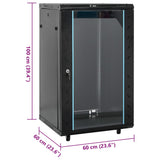 18U 19" IP20 60x60x100 cm Network Cabinet with Swivel Feet