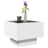 Table d'appoint avec LED blanc 40x40x30 cm bois d'ingénierie